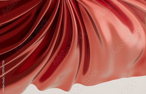 Luxurious red fabric with e...