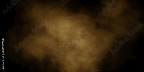 Quadro su tela A cloud of golden dust or smoke billows upwards against a dark background, creating a dramatic and abstract texture