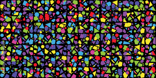 Obraz na płótnie Kaleidoscopic mosaic of vibrant geometric shapes forming an intricate abstract p