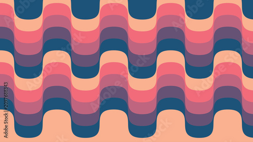 Dynamic Retro Wavy Horizon Pattern with Pulsating Color Waves Creating a Depth Illusion