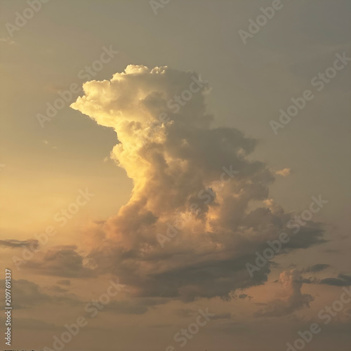 beautiful large cumulus cloud at sunset