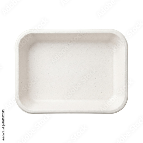 Obraz na plátně Blank rectangular eco-friendly paper tray on transparent background