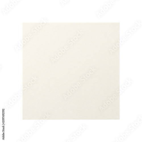 Blank square paper card on transparent background