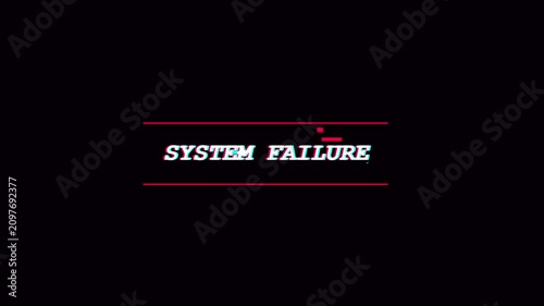 Glitchy System Failure Message with Red Accents and Digital Distortion for Cybersecurity and Network Error Theme