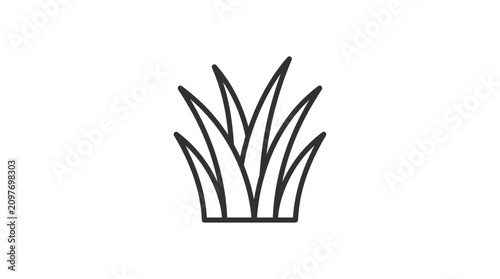 Canvas Print Grass blades silhouette on a white background silhouette