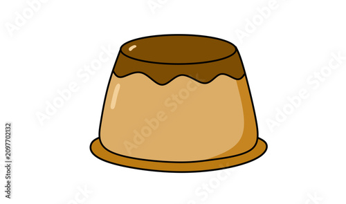 Schilderij op canvas Caramel pudding custard dessert with syrupy topping
