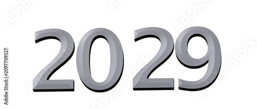 Stylish metallic 2029 year ...