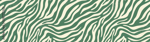 Green and Cream Zebra Stripe Pattern Background