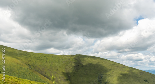 Sunny Summer View of Borzhava Valley in the Carpathians
