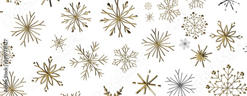 Beautiful gold snowflakes s...