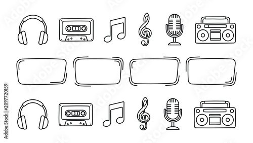 Foto Retro Music Icons Set
