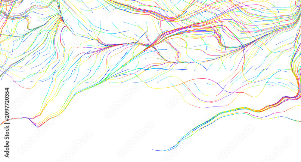 Obraz premium Dynamic abstract colorful lines with a flowing movement create a sense of energy and motion.