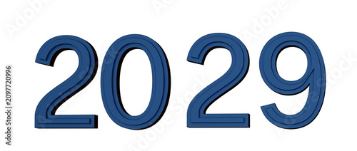 2029 text in blue color, is...