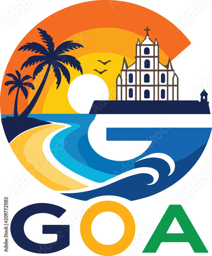 Obraz na płótnie goa logo vector white background .