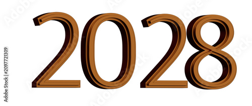 3D rendered wooden numbers ...
