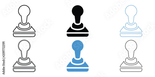 Simple black joystick icon. Gaming controller symbol