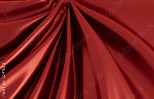 Luxurious red fabric with e...