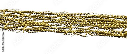 Intricate golden sphere net...