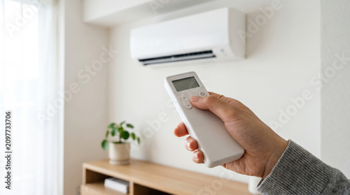 Operate the air conditioner with the remote control.