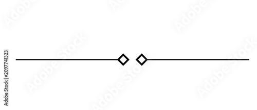 Foto Minimalist decorative divider line with two central diamonds for elegant typogra