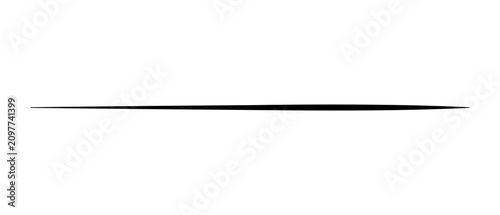 Canvastavla Minimalist black horizontal brush stroke graphic element with pointed ends for m