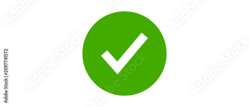 Quadro su tela Green checkmark symbol icon representing success and approval task completion ve