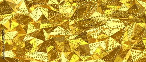 Shiny golden crystal abstra...
