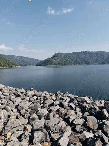 lake and mountains