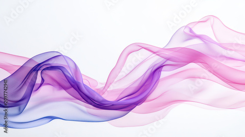 Soft gradient wave fabric flows gracefully in shades of purple and pink, creating serene and elegant atmosphere
