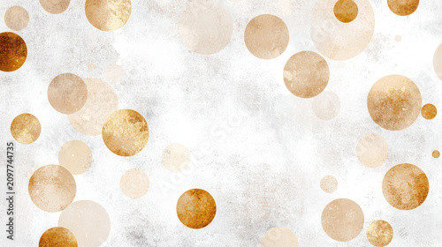 Elegant background featuring golden circles on textured white surface, creating sophisticated and modern aesthetic