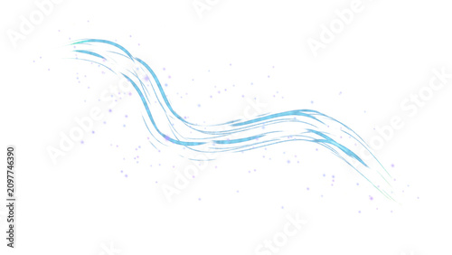 Fényképezés Blue magic wind gust trail with sparkles isolated on transparent background