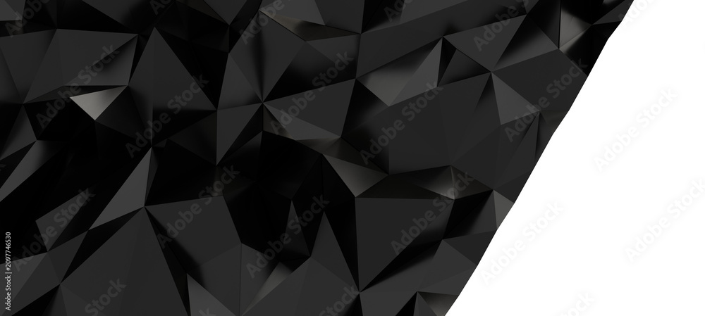 Fototapeta premium Dark abstract background with sharp polygonal facets and shadows