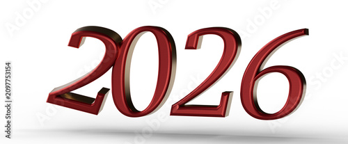 Cuadro en lienzo 2026 text isolated on white background