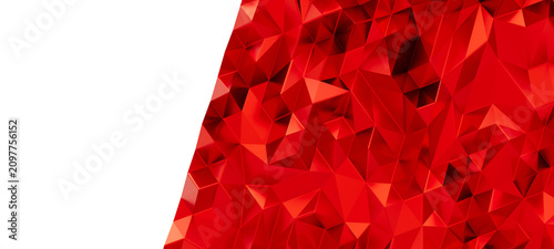 Cuadro en lienzo Polished red crystal geometric facets create an abstract background pattern