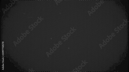 Foto Dark gray carbon fiber mesh texture with a repeating hexagonal pattern black bac