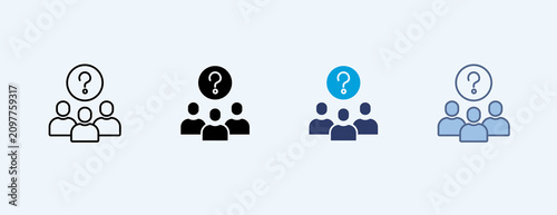 Customer Questions Multiple Icon Set Illustration Vector