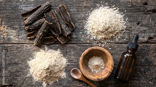Cascara Sagrada, Psyllium Husk & Slippery Elm Bundle — Digestive Regularity Wellness Photography