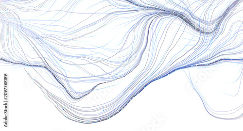 Photography Abstract visual representation of flowing lines and connections, suggesting network or data streams