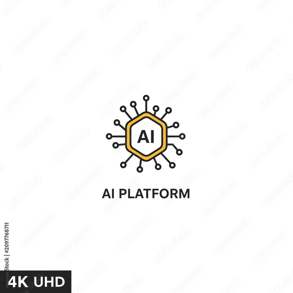 Fototapeta premium Artificial Intelligence Platform Logo Design.