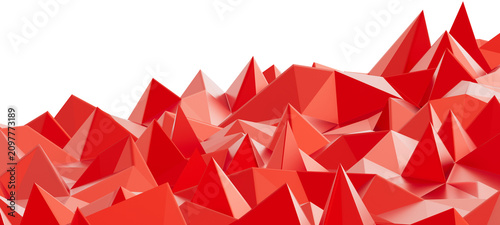 Vibrant red geometric lands...