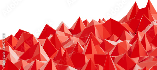 Geometric red polygonal lan...