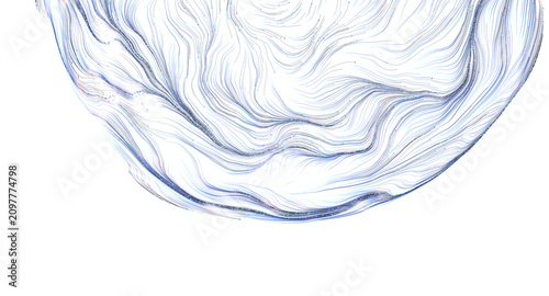 Bilde på lerret Abstract soft blue flowing lines creating a dynamic and airy pattern