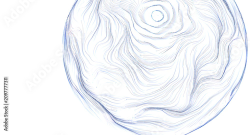 Intricate blue lines create...