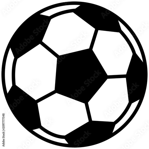 Soccer Ball Outline Icon Isolated on White Background
