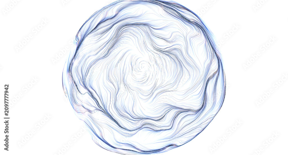 Obraz premium Dynamic spherical abstract with flowing blue lines suggesting energy and movement