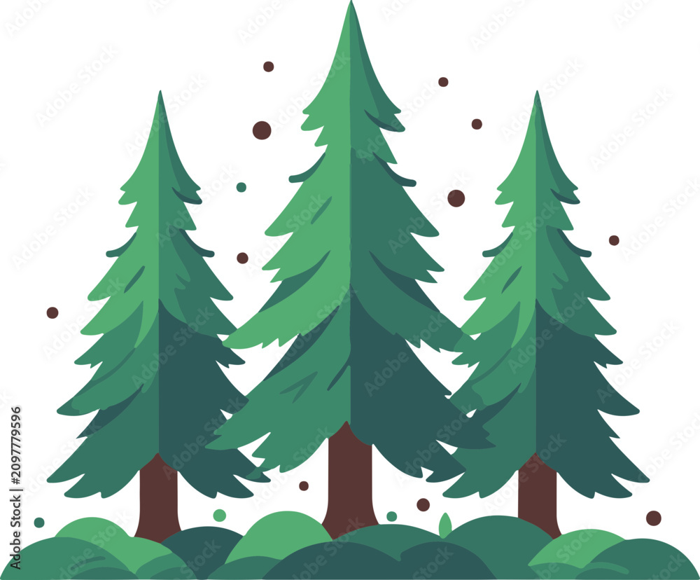 Obraz premium Minimalist Forest flat design icon vector