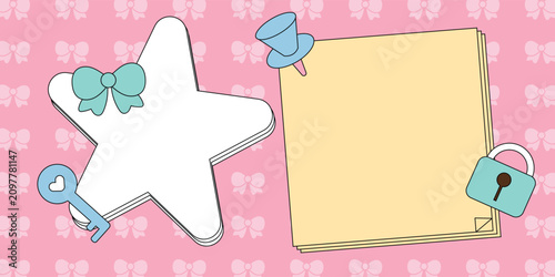 Colorful notepad Paper Template Flat Illustration