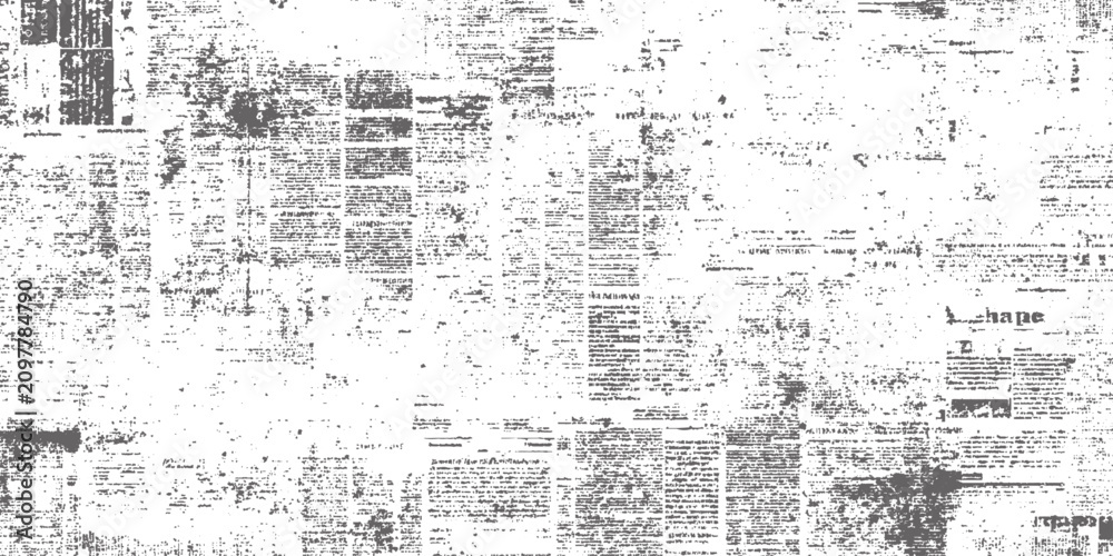 Obraz premium Newspaper clippings with faded and torn edges in a collage formation slowly disintegrating