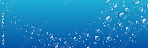 Canvas-taulu Waterdrop glass surface with realistic water droplets and rain effect