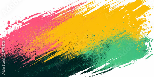 Abstract Colorful Watercolor Grunge Background with Rainbow Paint Splash Brush Strokes and Artistic Ink Texture Design Illustration Vector Pattern on Paper
